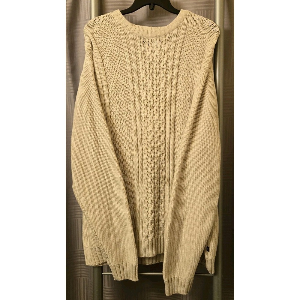 Chaps Ivory Classics Cable Knit Pullover Round Neck Long Sleeve Sweater Mens XXL